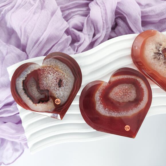 Druzy Carnelian Heart Crystal Carving Strength Crystals - Picture 6 of 10